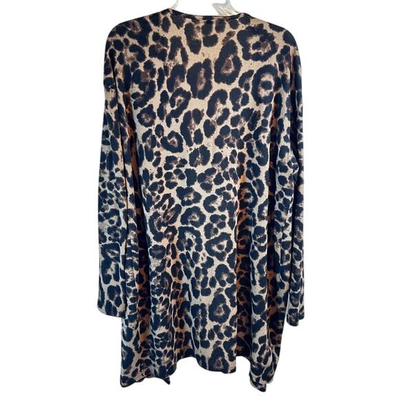 Leopard Print Slouchy Cardigan XL – Cozy Girlcore Vibes, Hidden Pockets - Picture 3 of 6